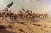 Robert Talbot Kelly The Flight of the Khalifa after his defeat at the battle of Omdurman oil on canvas